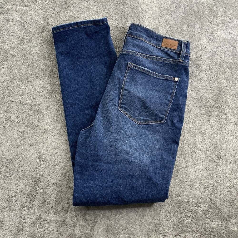 Judy Blue Jeans Womens 11/30 Boyfriend Fit High Rise Stretch Blue Denim